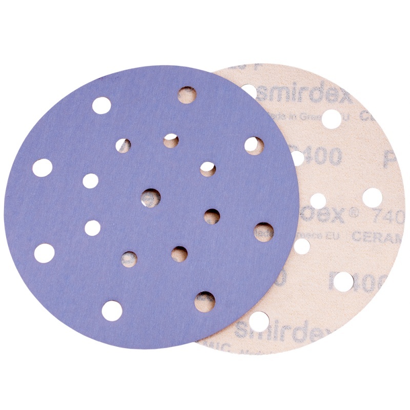 D=150мм, 740 Абразивные круги SMIRDEX Ceramic Velcro Discs, (17 отверстий)