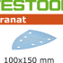 Шлифовальные листы Festool Granat STF DELTA/7 P150 GR/100 497139