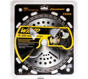 Нож с зубцами из твердого сплава Wind (230х25,4 мм) Champion (C5202)