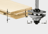 Фреза багетная гребневая Festool HW S8 D46 x D12-FD 490643