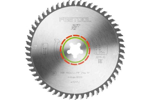 Пильный диск специальный 190x2,6 FF TF54 Festool 492052