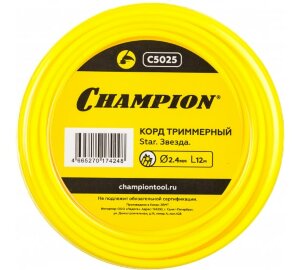 Корд триммерный Star (2.4 мм; 12 м; звезда) CHAMPION (C5025)