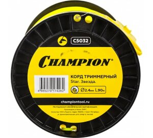 Корд триммерный Star (2.4 мм; 90 м; звезда) CHAMPION (C5032)