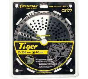 Нож с зубцами из твердого сплава Tiger (255х25,4 мм) Champion (C5177)
